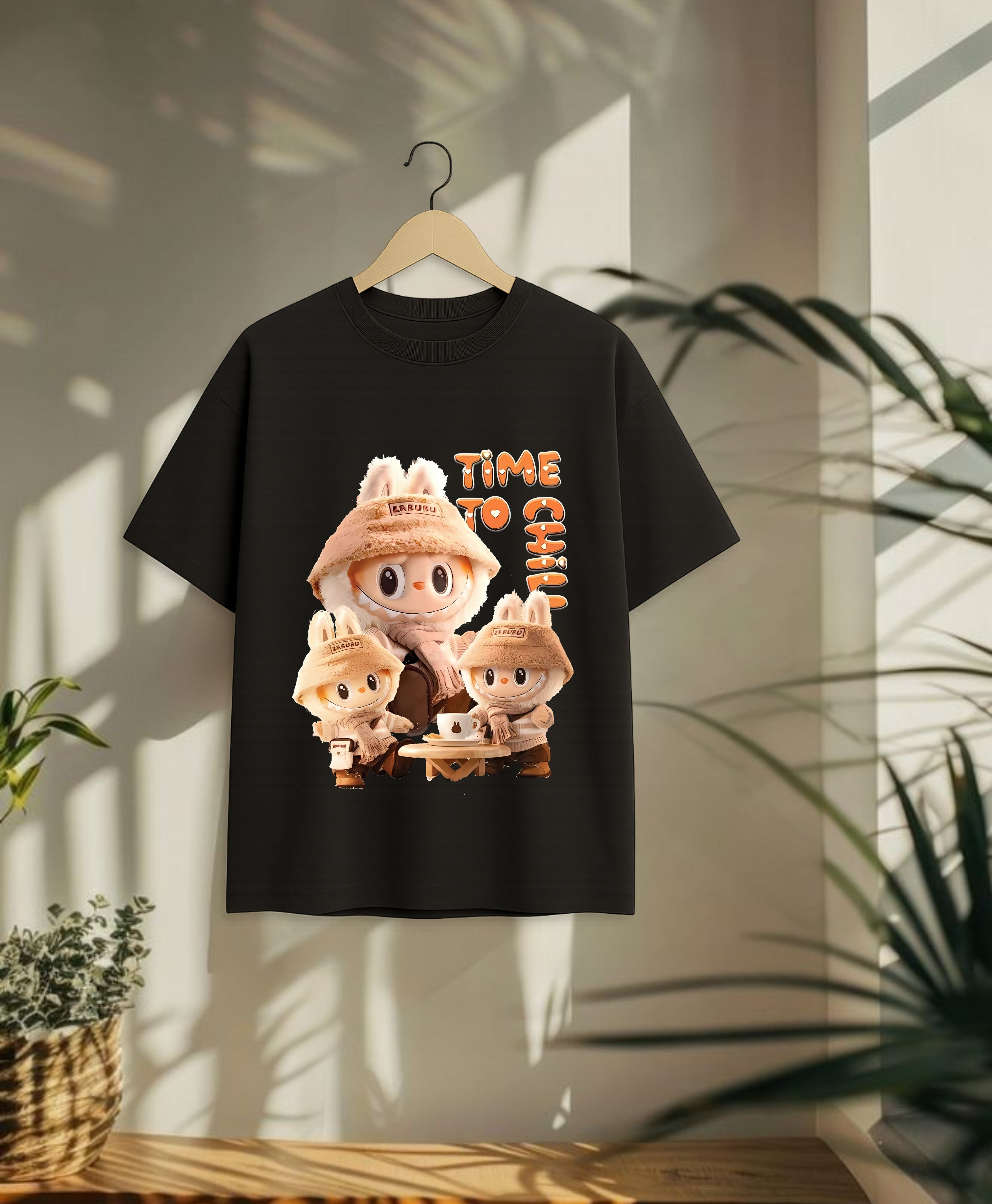 EAGLE PRIME - "Time to Chill" Cartoon Graphic Unisex T-Shirt – Cotton Lycra