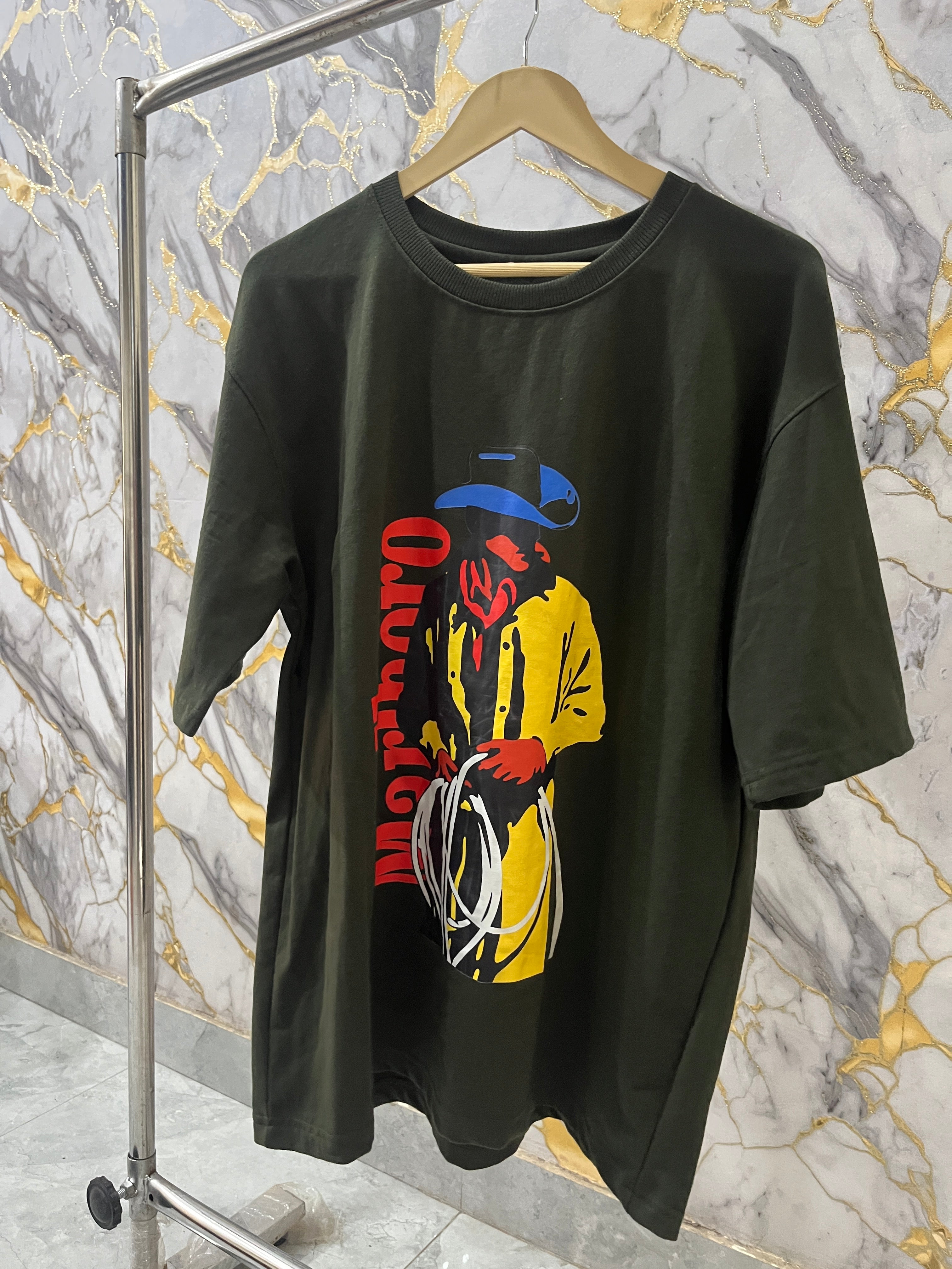 Eagle Prime Half-Face Cartoon Street Graphic T-Shirt – 230 GSM Cotton Lycra