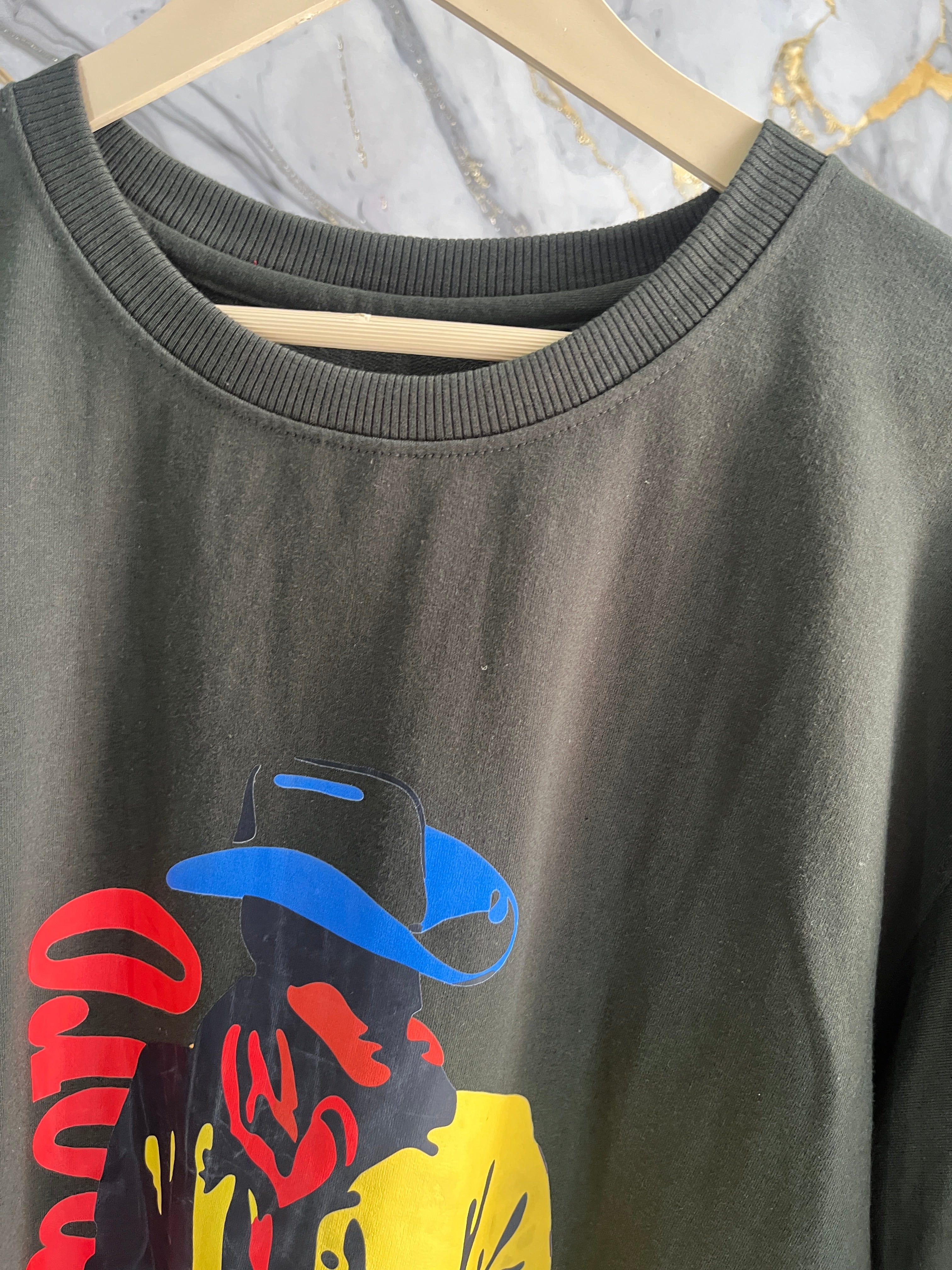 Eagle Prime Half-Face Cartoon Street Graphic T-Shirt – 230 GSM Cotton Lycra