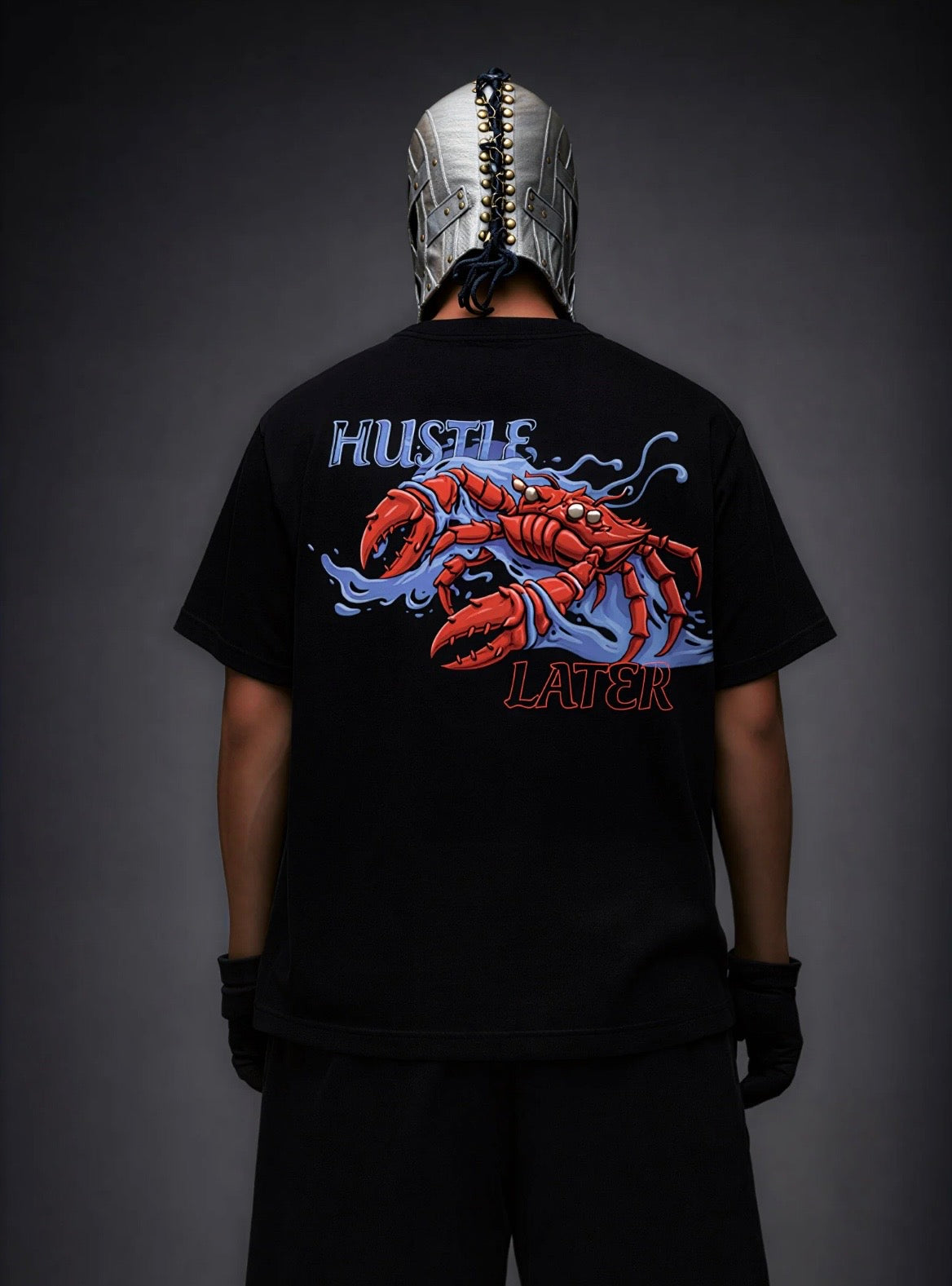 Hustle Later Oversized Black T-Shirt
