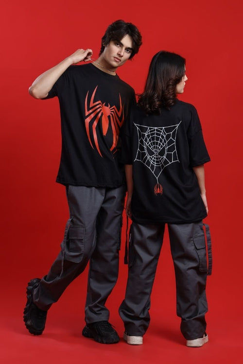 Black Graphic Streetwear T-Shirt – Spider Edition