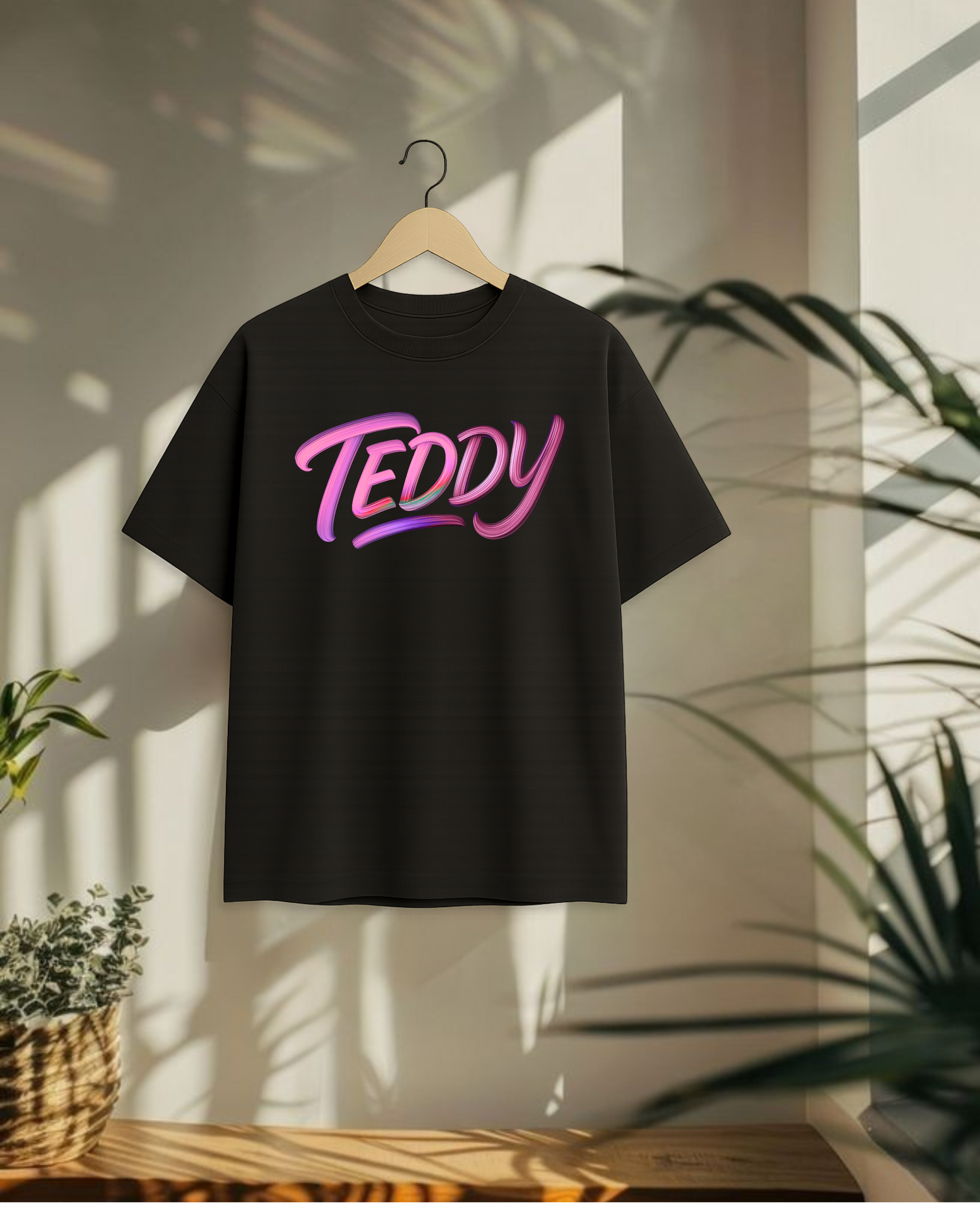 EAGLE PRIME - RELAXED Teddy Bear Back Print T-Shirt – Cotton Lycra (Oversized Fit)