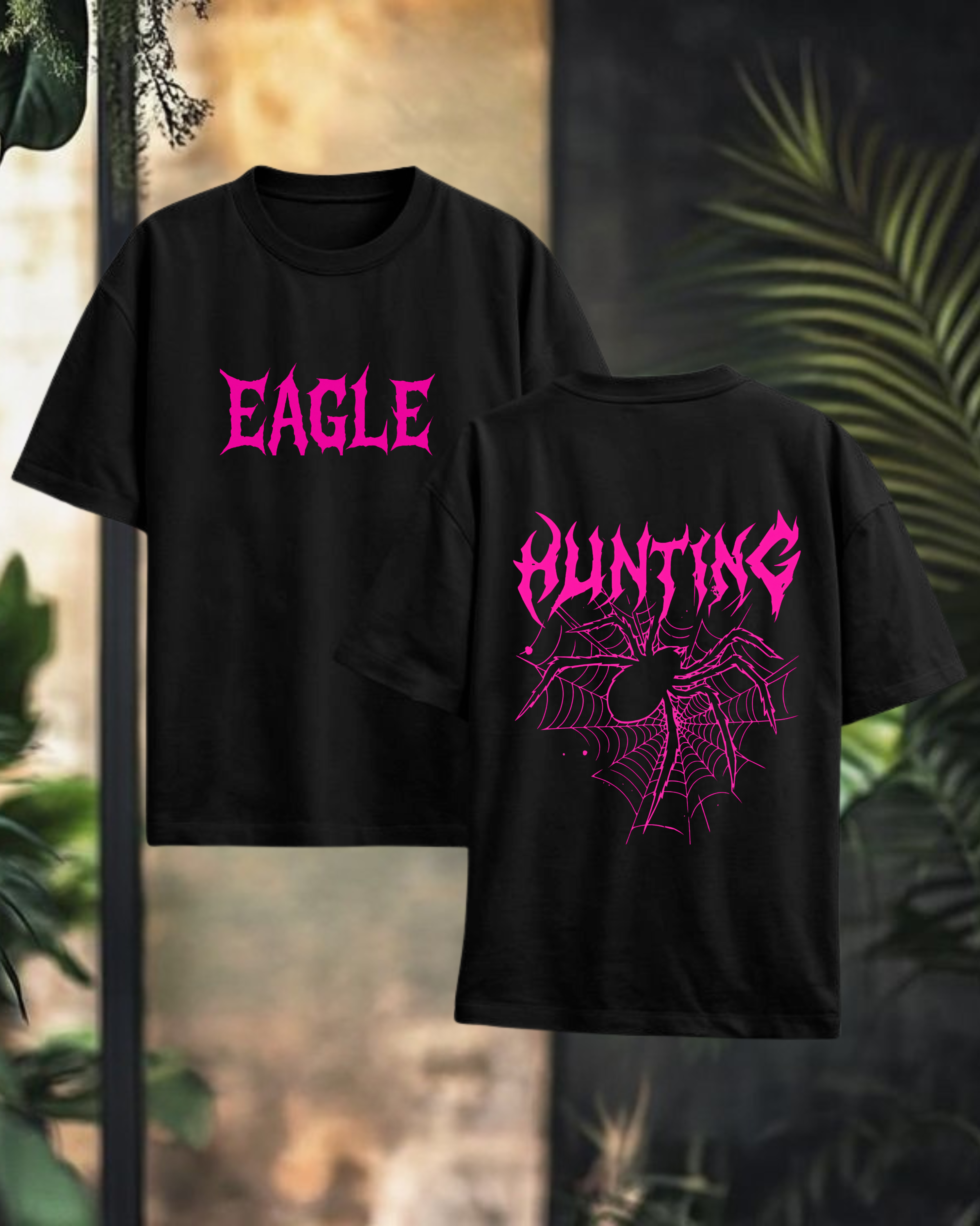 EAGLE PRIME- Oversized Drop Shoulder T-Shirt – Cotton Lycra Streetwear | Hunting Spider Back Graphic | Unisex